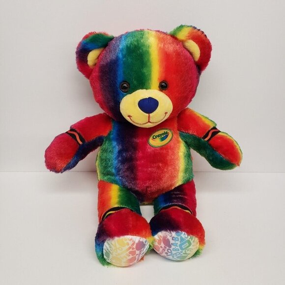 Build a Bear 16" Crayola Teddy Bear Rainbow Stripe Scented 2021 Animal Plush - Picture 2 of 10